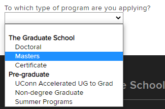 UConn Master's Application